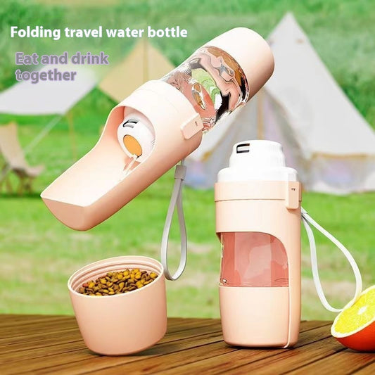 2-in-1 Travel Dog Water Bottle & Feeder β Portable Outdoor Pet Drinking Cup