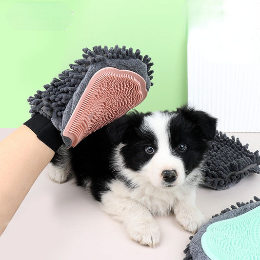 2-in-1 Pet Bathing Brush & Grooming Glove – Dual-Sided Massage, Cleaning & Drying Tool for Dogs & Cats