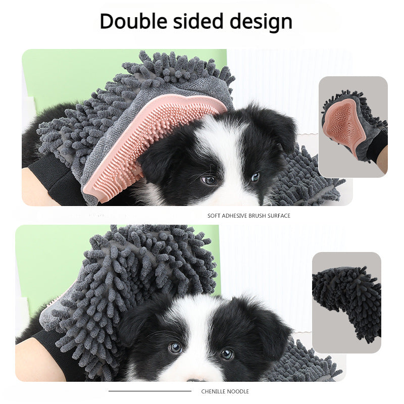 2-in-1 Pet Bathing Brush & Grooming Glove – Dual-Sided Massage, Cleaning & Drying Tool for Dogs & Cats