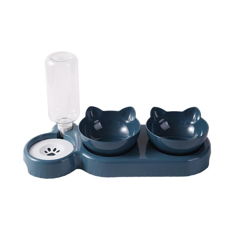 Cat Bowl Anti-Tumble Automatic Feeding & Water Fountain – Spill-Proof Food & Drinking Bowl for Cats