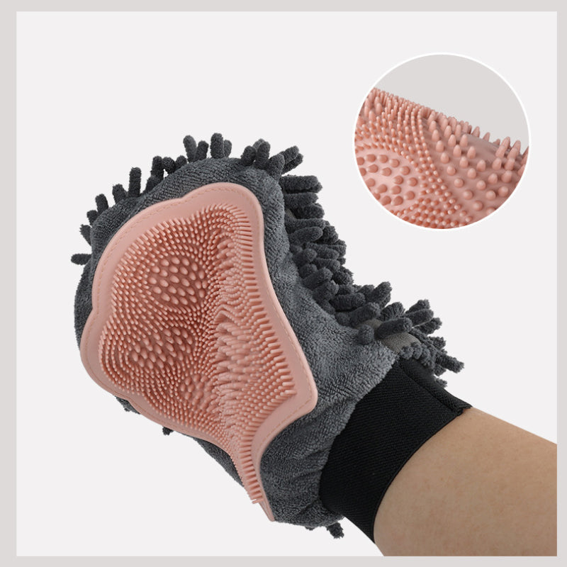 2-in-1 Pet Bathing Brush & Grooming Glove – Dual-Sided Massage, Cleaning & Drying Tool for Dogs & Cats