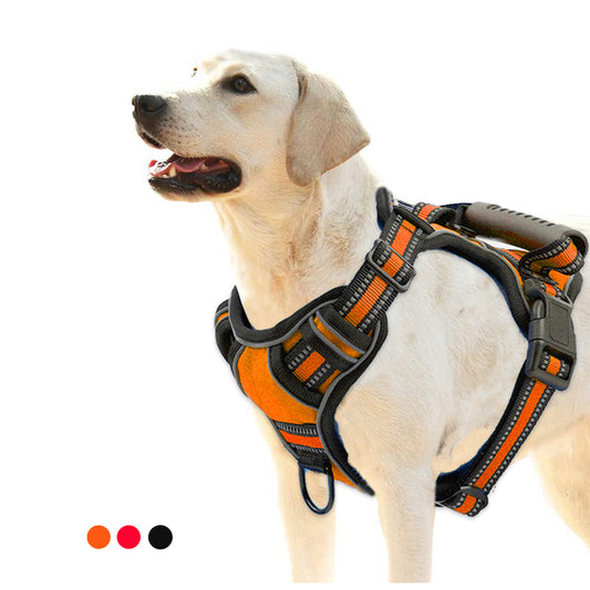 🐶 Personalized No-Pull Dog Harness – Reflective, Breathable & Adjustable Pet Vest | Custom Name Patch | Perfect for Small to Large Dogs