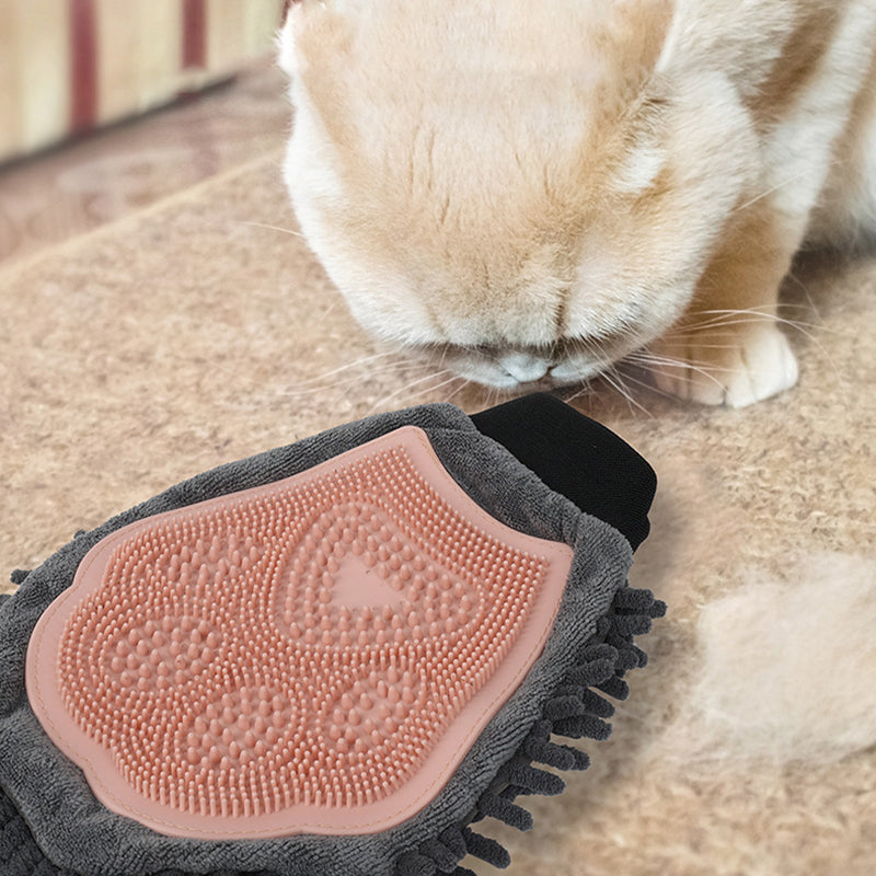 2-in-1 Pet Bathing Brush & Grooming Glove – Dual-Sided Massage, Cleaning & Drying Tool for Dogs & Cats